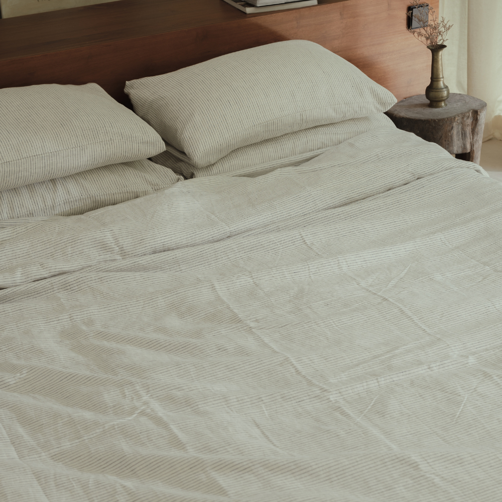 Pencilstripe Linen Sheet Set (4 pcs)