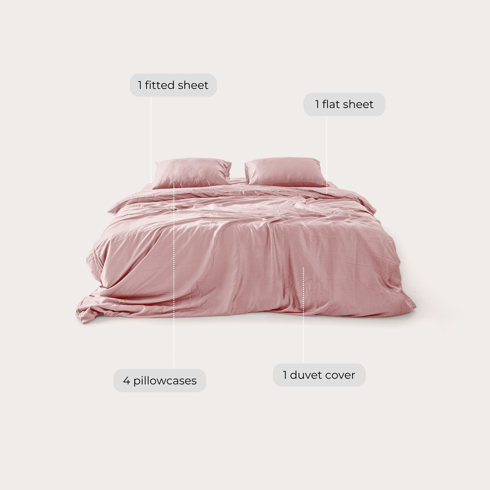 Blush pink eucalyptus TENCEL bundle set of 7 pieces