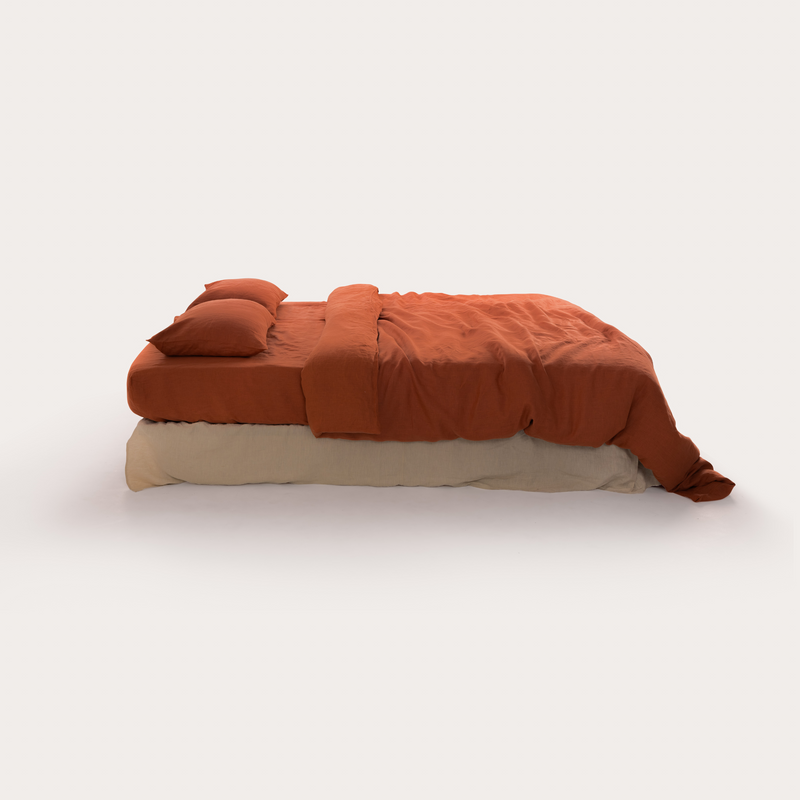 Clay Linen Duvet Cover