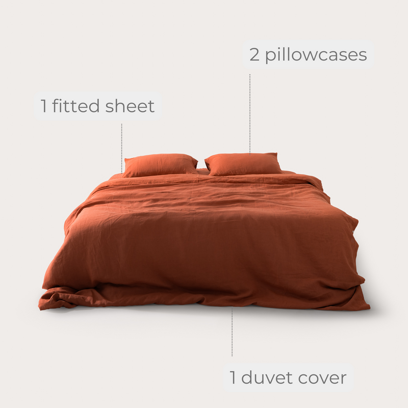 Clay Linen Bedding Set (4 pcs)