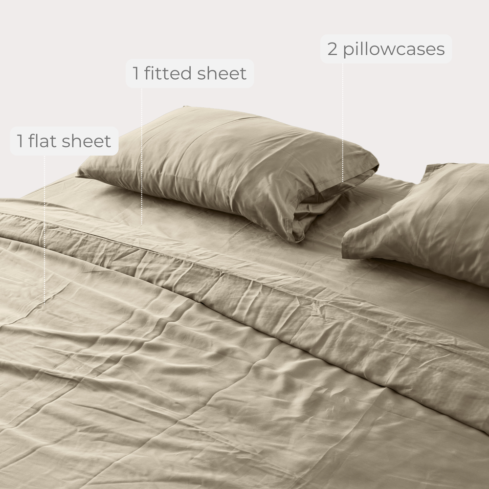 Cream Eucalyptus Sheet Set (4 pcs)