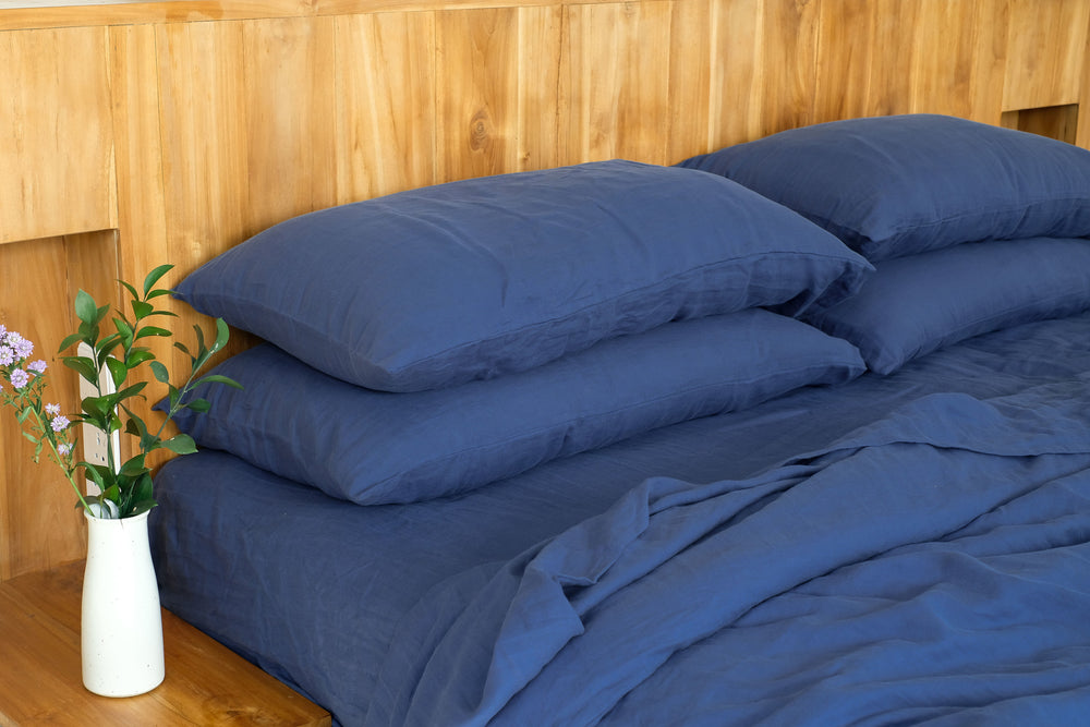 Indigo Linen Flat Sheet