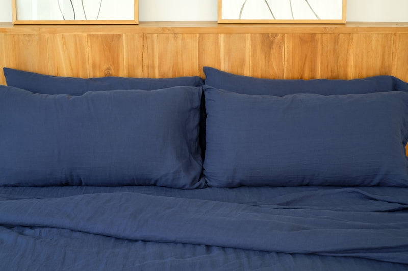 Indigo Linen Duvet Cover