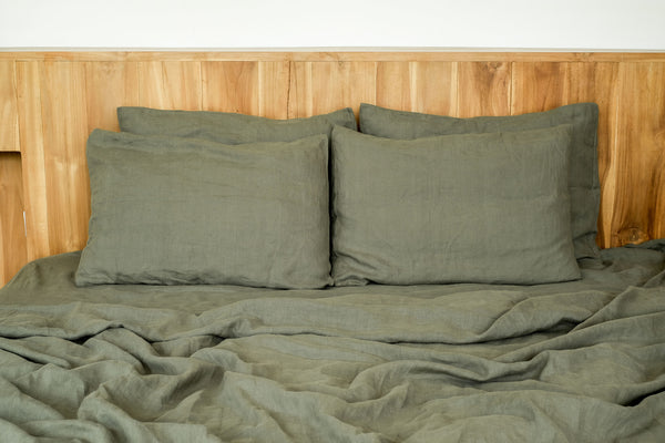 Cedar Green Linen Pillowcases Set (2 pcs)
