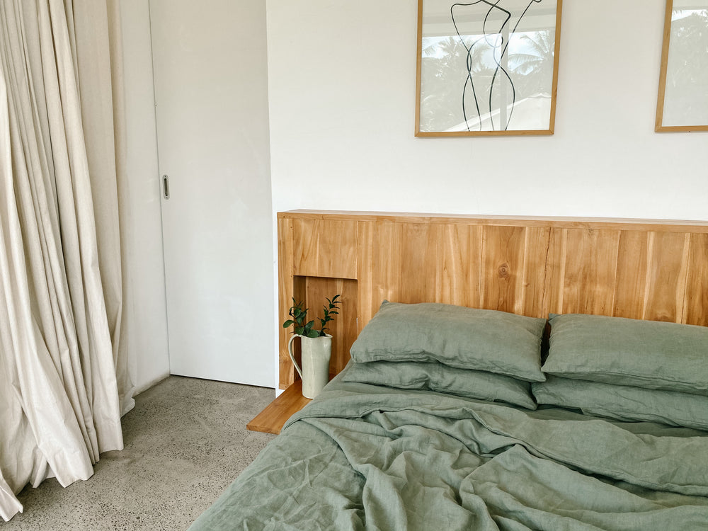Cedar Green Linen Flat Sheet