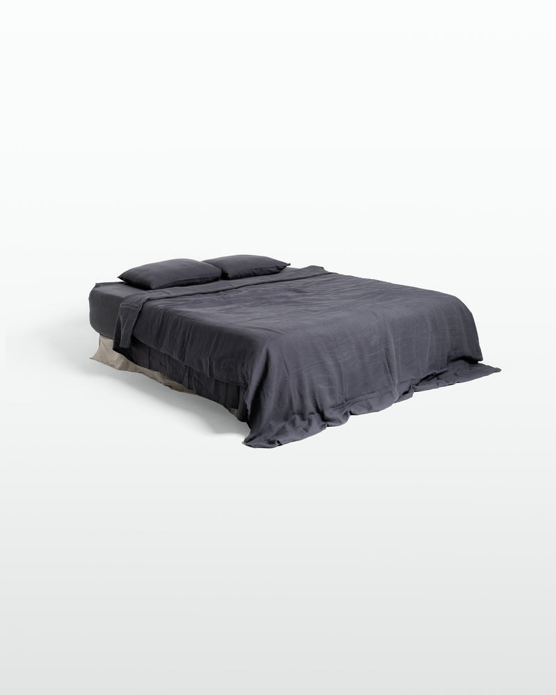 Charcoal Linen Fitted Sheet