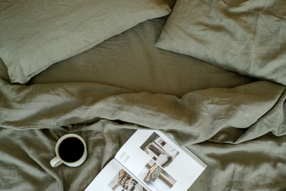 Cedar Green Linen Duvet Cover