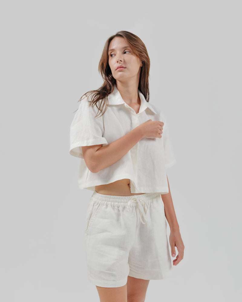 Linen Crop Shirt Online