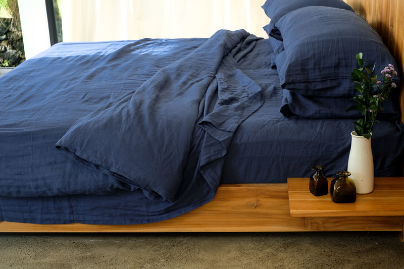 Indigo Linen Duvet Cover