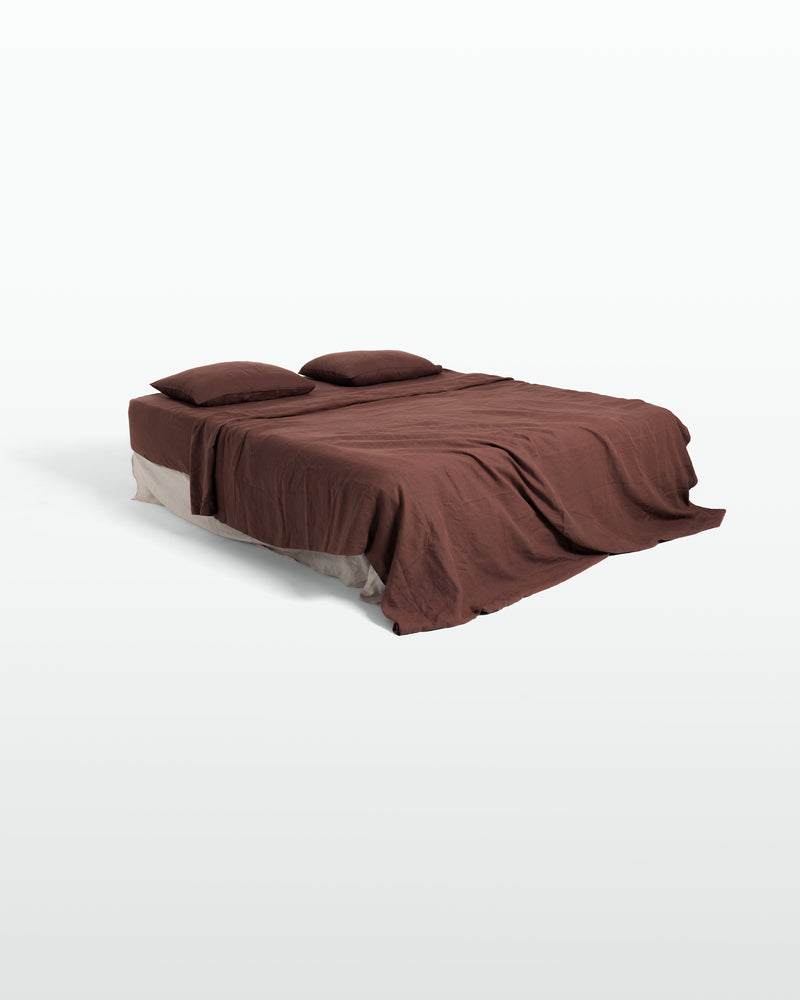 Wood Linen Fitted Sheet