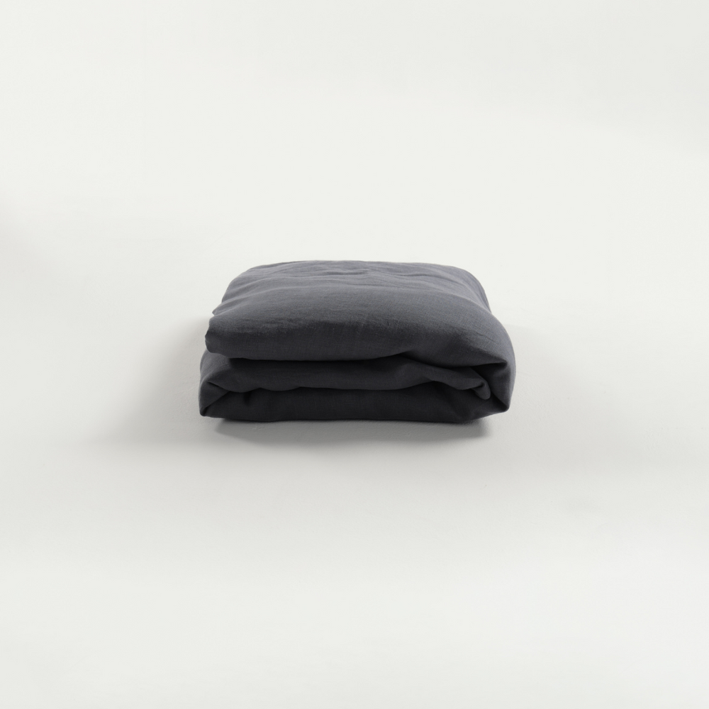 Charcoal Linen Duvet Cover