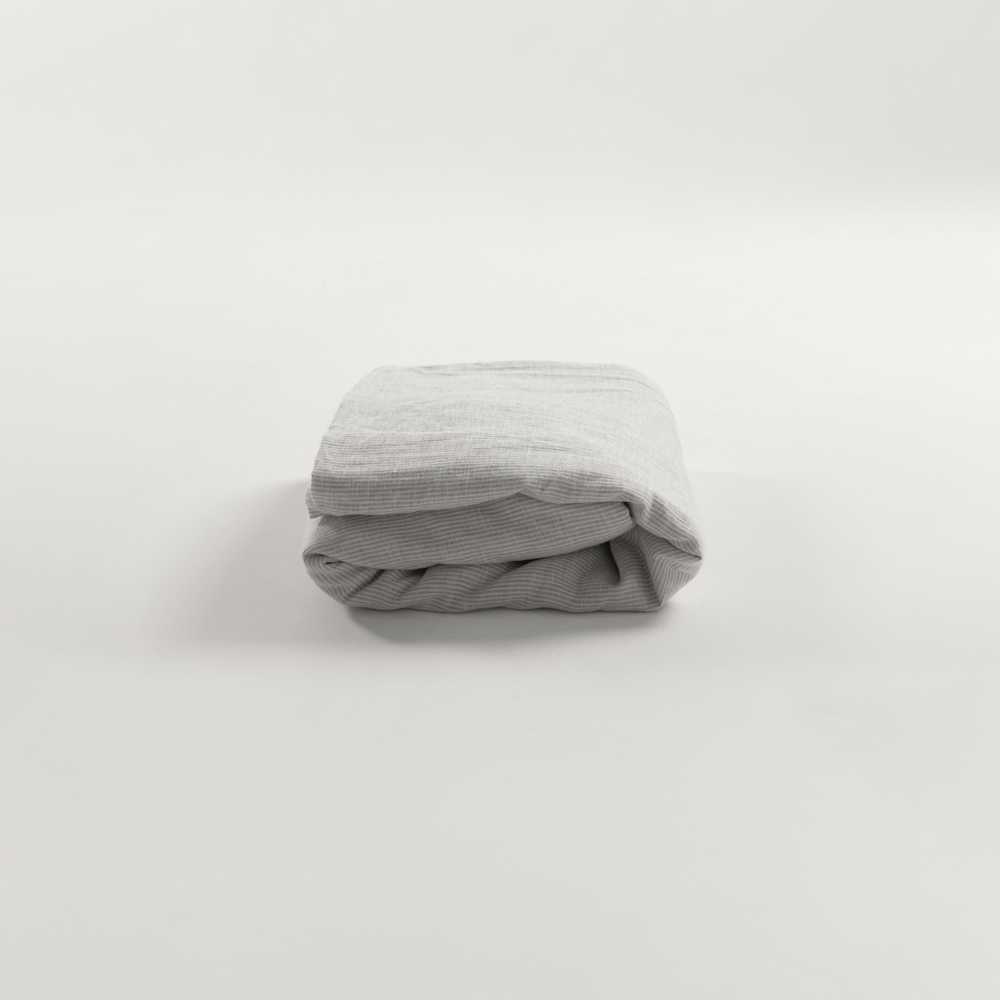 Pinstripe Linen Duvet Cover