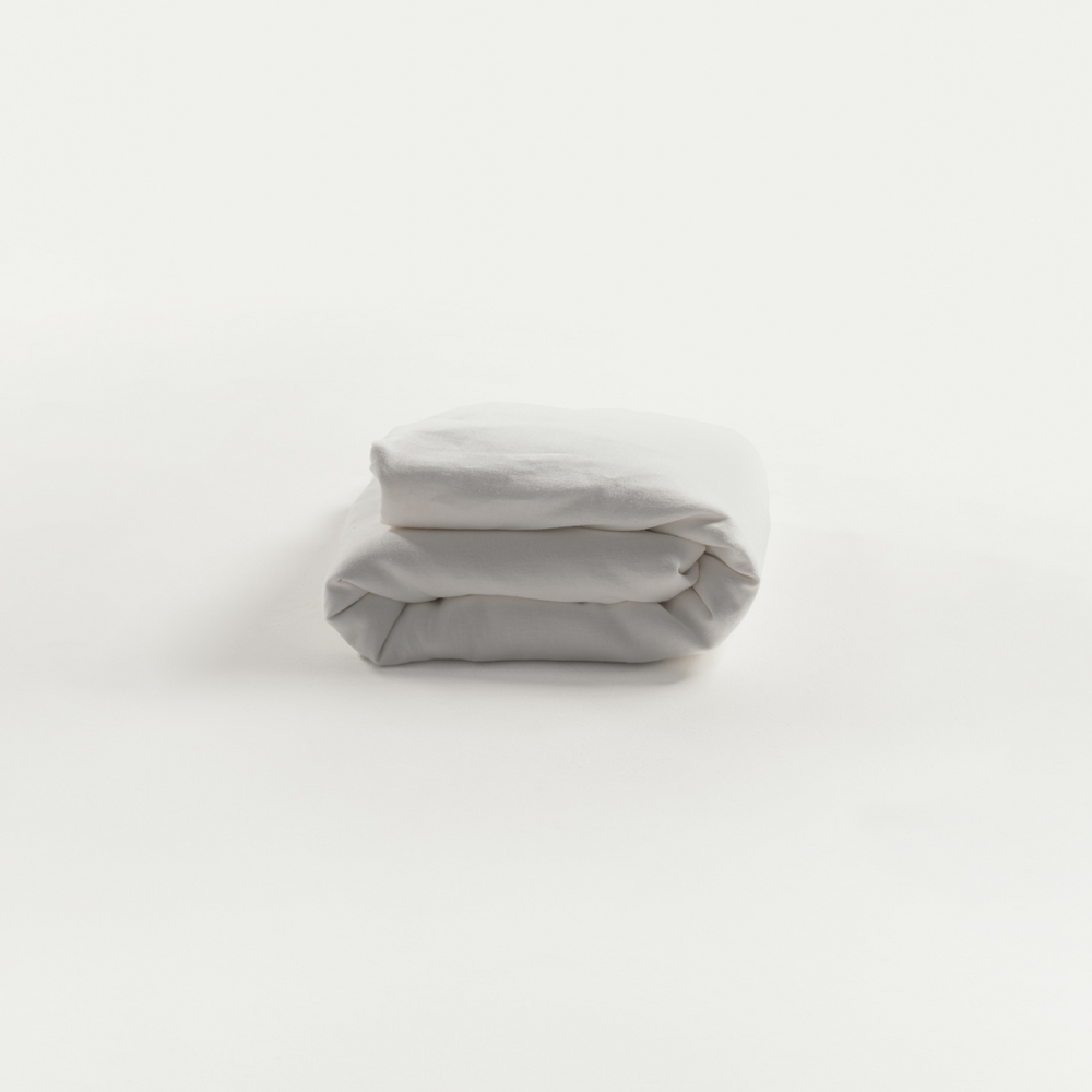 White French linen duvet cover, folded
