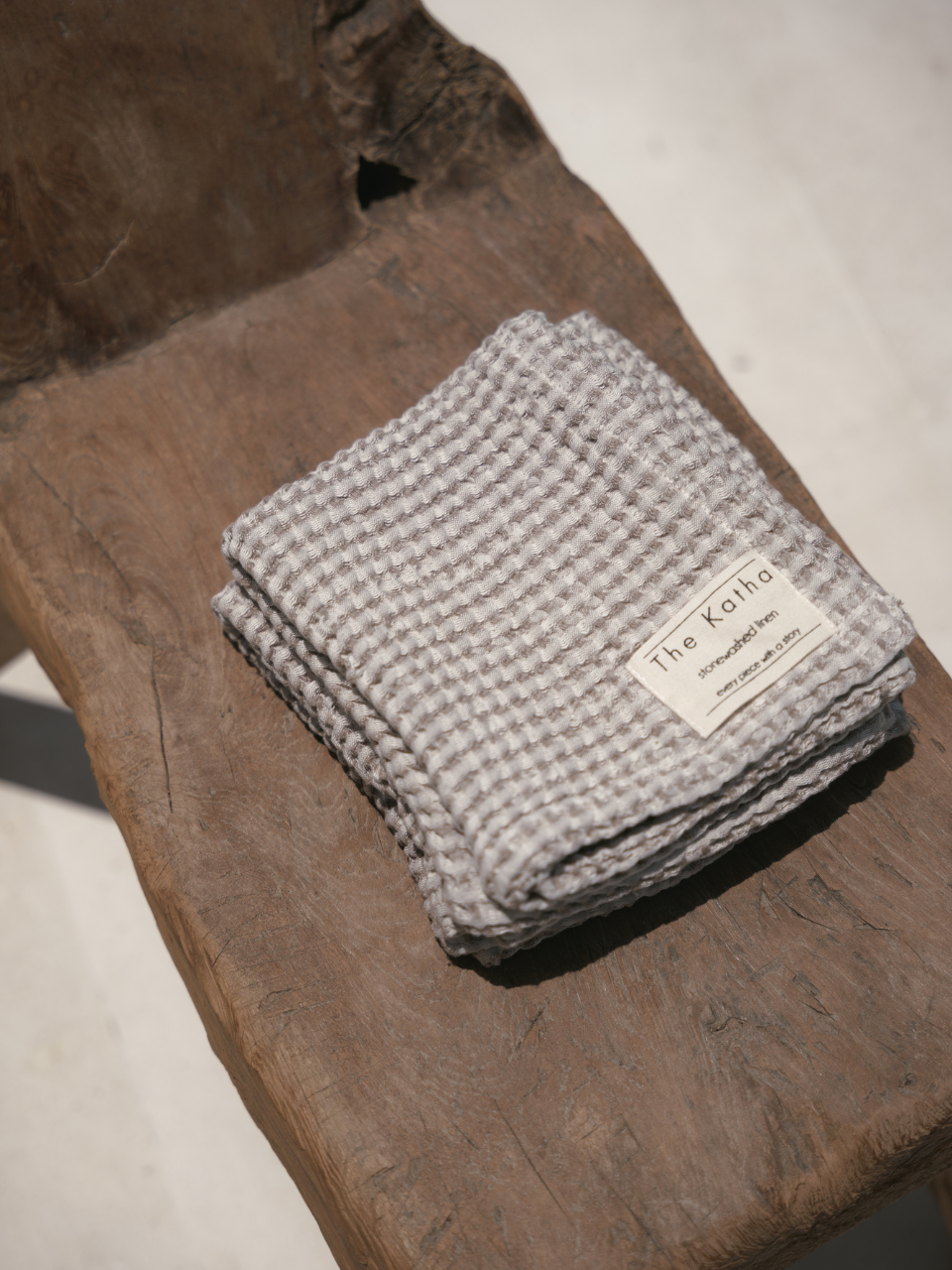 Flax Linen Waffle Bath Towel