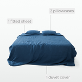 Indigo Linen Bedding Set (4 pcs)