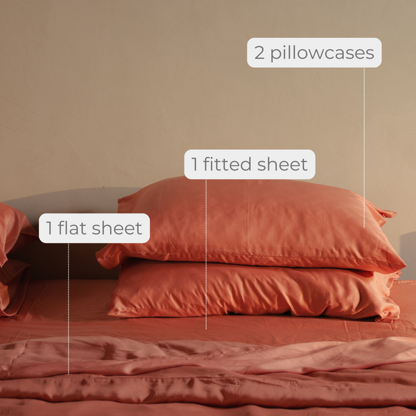 Peach Eucalyptus Sheet Set (4 pcs)