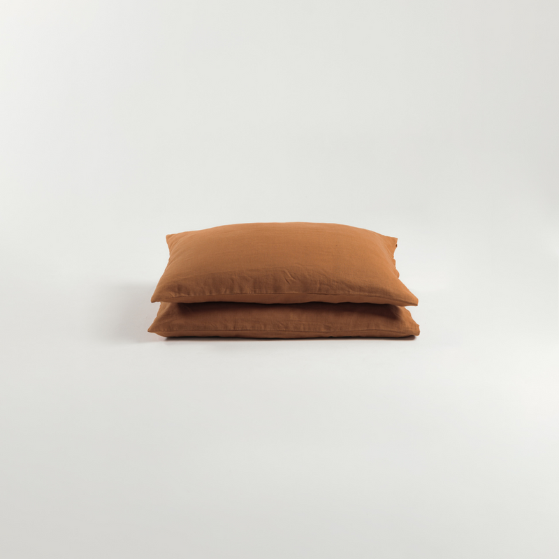 Cinnamon Linen Pillowcases Set (2 pcs)