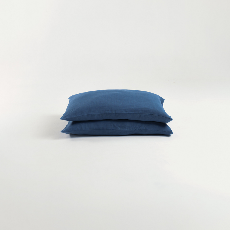 Indigo Linen Pillowcases Set (2 pcs)