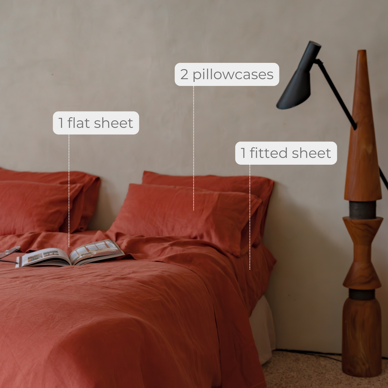 Clay Linen Sheet Set (4 pcs)