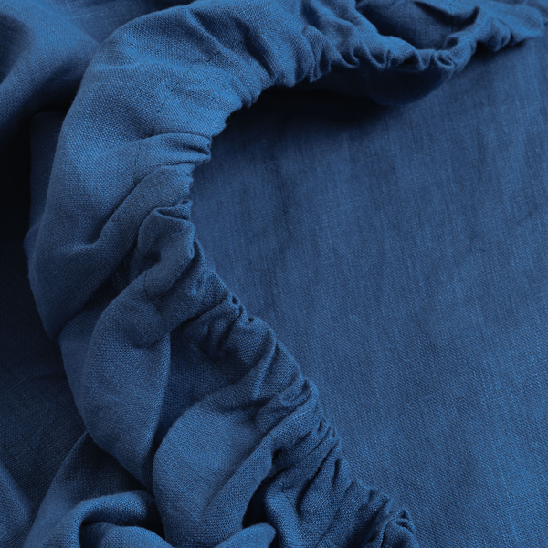 Indigo Linen Fitted Sheet