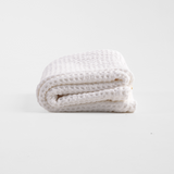 White Linen Waffle Blanket