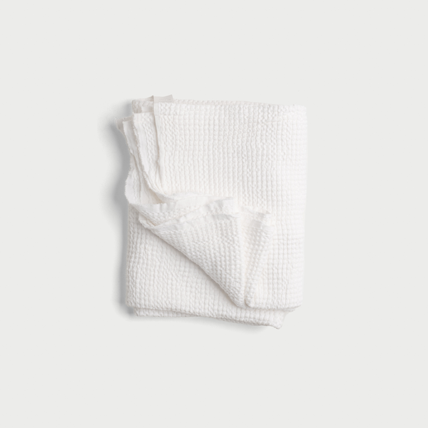 White Linen Waffle Blanket