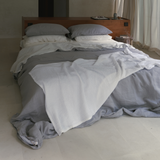 White Linen Waffle Blanket