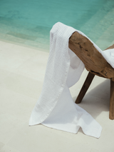 White Linen Waffle Bath Towel Set (2 pcs)
