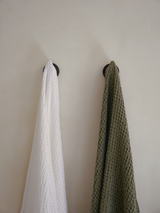 White Linen Waffle Bath Towel Set (2 pcs)