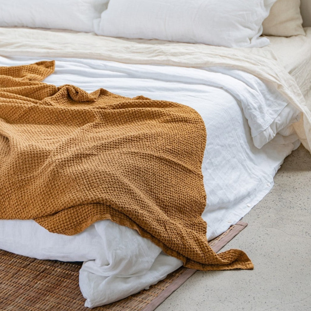 Sienna Linen Waffle Blanket