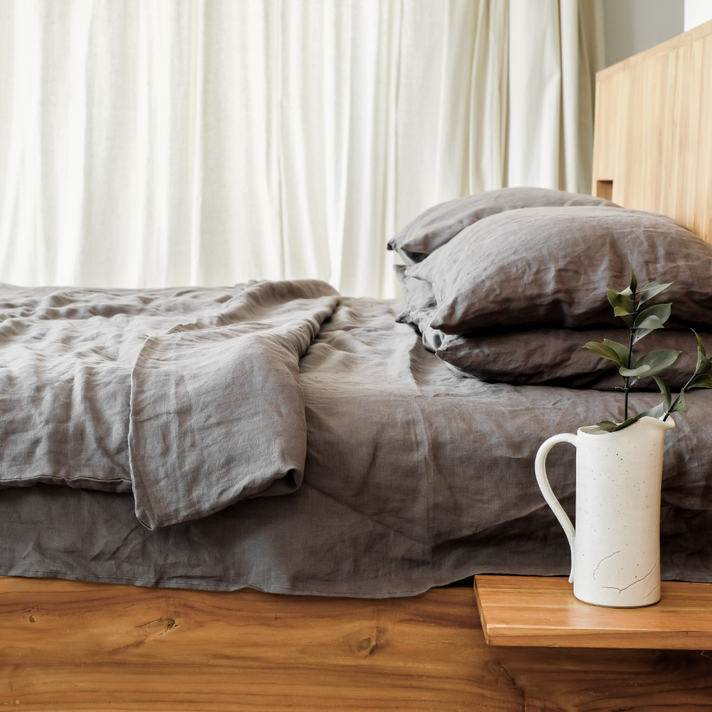 Charcoal Linen Flat Sheet