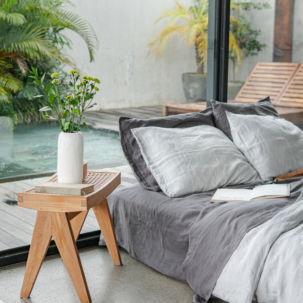 Charcoal Linen Flat Sheet