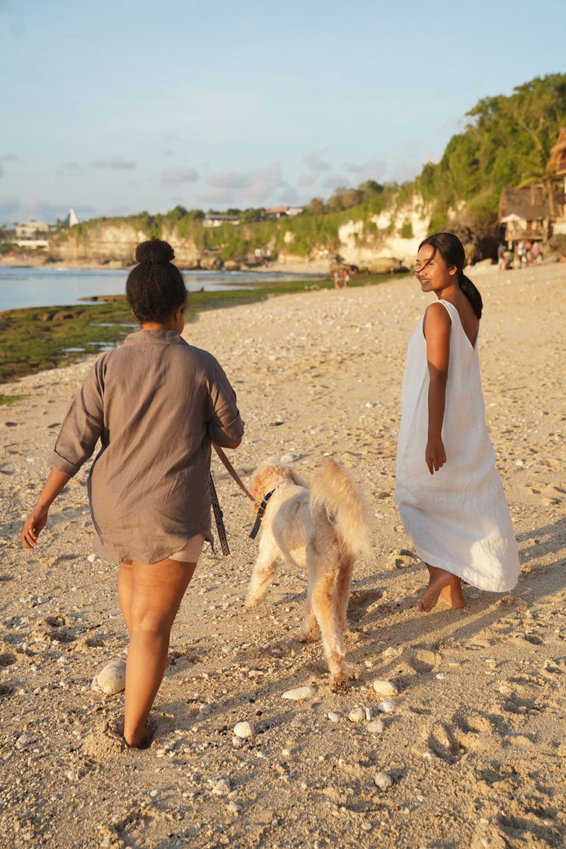White - Linen Slip Dress