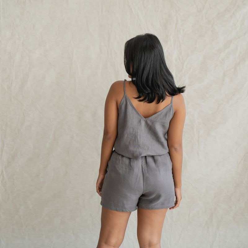 Charcoal Linen Shorts