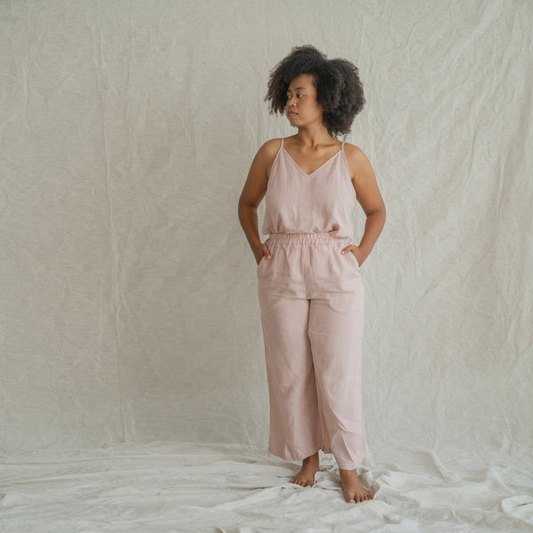 Fawn  Stonewashed Linen Long Pants