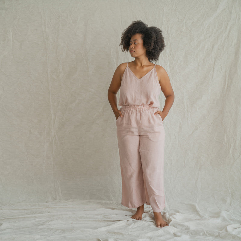 Fawn  Stonewashed Linen Long Pants