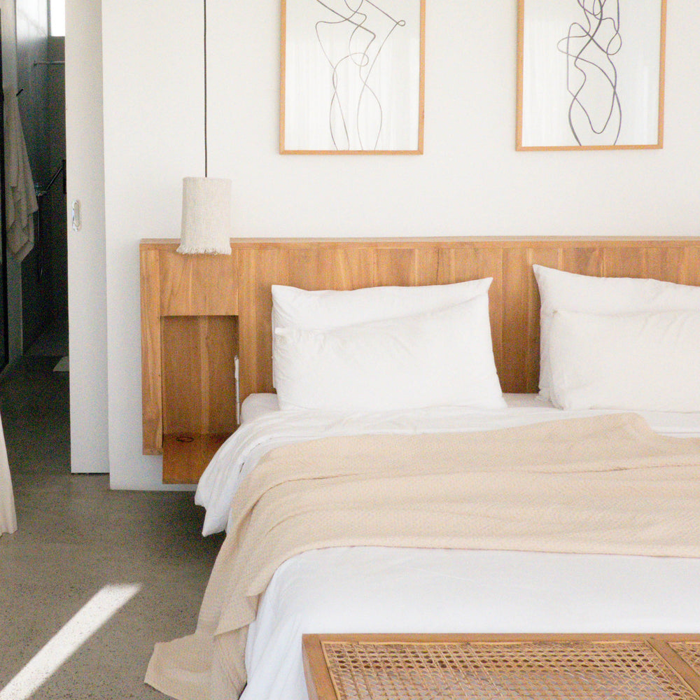 Ivory Linen Waffle Blanket