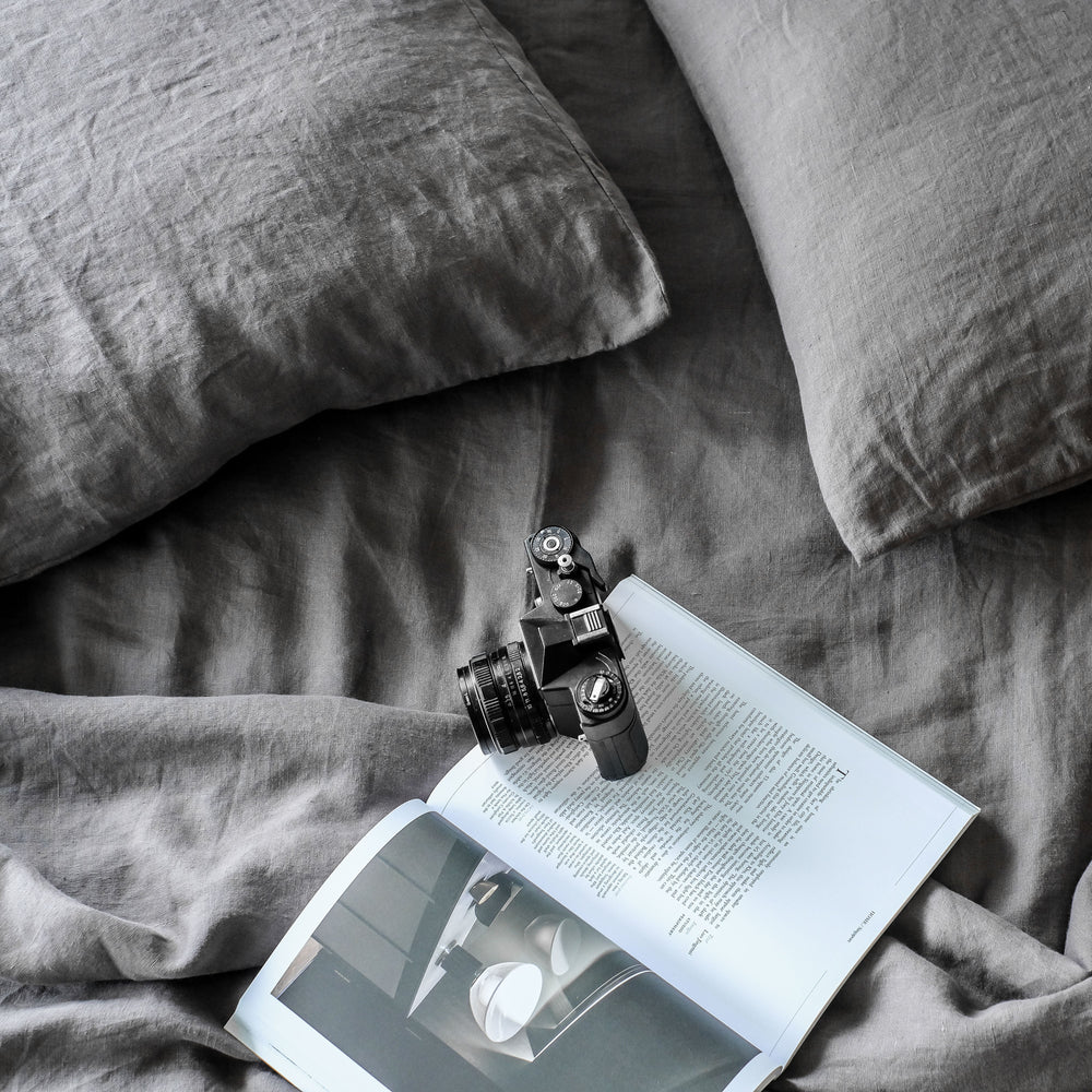 Charcoal Linen Fitted Sheet