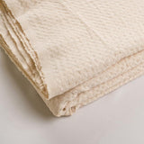 Ivory Linen Waffle Blanket