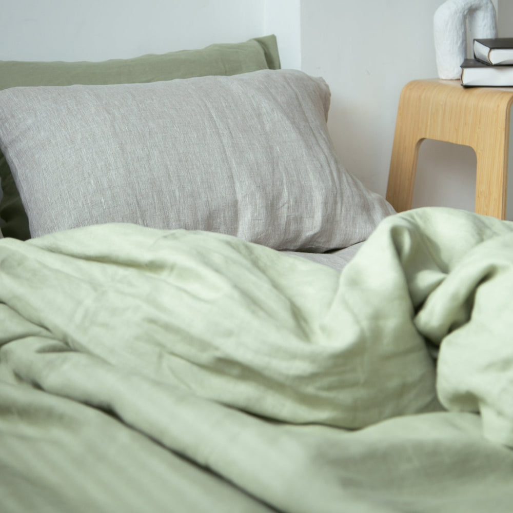 Sage Linen Fitted Sheet Set (3 pcs)